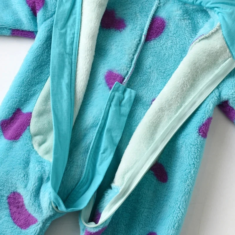 Fleece Animal Hood Baby Romper