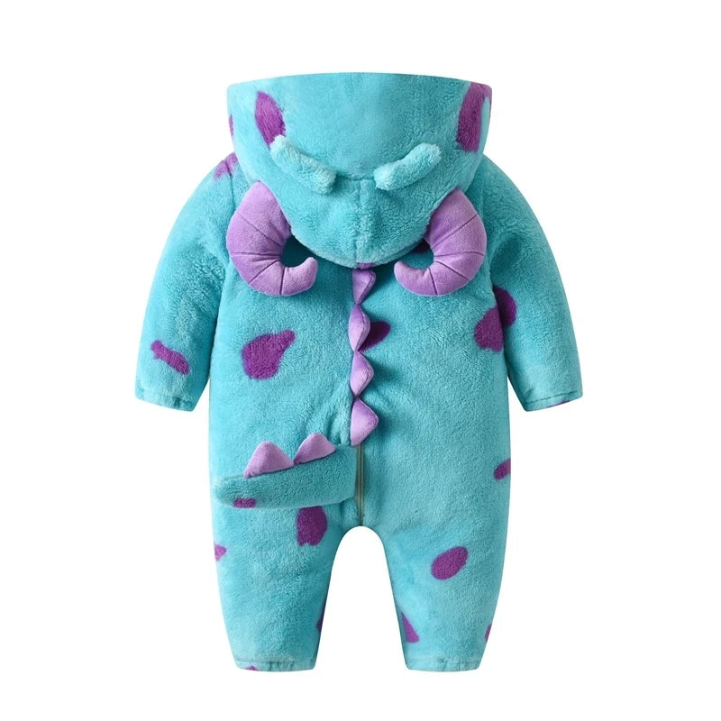 Fleece Animal Hood Baby Romper