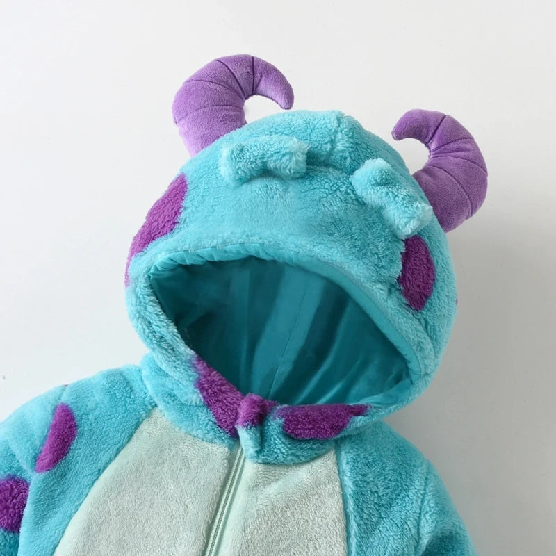 Fleece Animal Hood Baby Romper