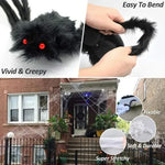 Giant Plush Halloween Spider – Oversized Spooky Party & Yard Decor