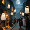 Light-Up Hanging Ghosts – Spooky Halloween Haunted House Decor