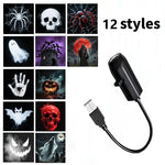 12-Pattern Halloween Projection Light – Spooky Indoor & Outdoor Decor