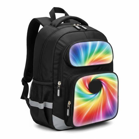 Kids LED light-up backpack with colorful glowing display